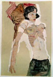 Halbnackte Frau, 1911. Maße: 45,9 x 31,1 cm. Wien, Graphische Sammlung Albertina