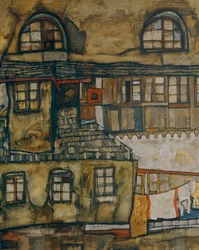 Hauswand am Fluss