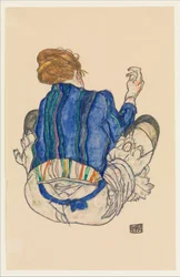 Sitzende Frau, Rückenansicht, 1917