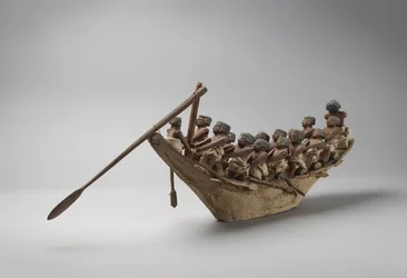 Modell eines Begräbnisbootes, aus Beni Hasan, wahrscheinlich Mittleres Reich, ca. 2060-1786