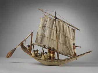 Modell eines Begräbnisbootes, aus Beni Hasan, wahrscheinlich Mittleres Reich, ca. 2060-1786