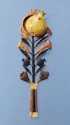 Salbenlöffel (bemaltes Elfenbein)