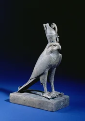Statuette des Horus in Gestalt eines Falken (Bronze)