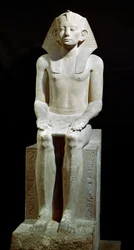 Ägyptische Antiquitäten: Kalkstein-Statue des Pharao Amenemhet III.