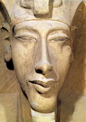 Büste von Amenophis IV. (Echnaton) (ca. 1364-1347 v. Chr.) aus dem Tempel von Amun, Karnak, ca. 1353-1337 v. Chr. (Detail)