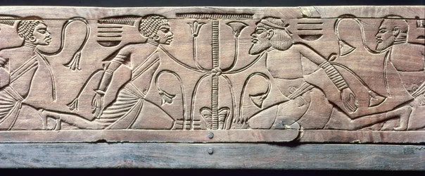 Detail vom zeremoniellen Fußschemel von Tutanchamun (ca. 1370-52 v. Chr.) Neues Reich