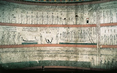 Fresken, die das Buch von Amduat darstellen, Die Reise des Sonnenbootes, an der Westwand der Grabkammer