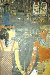 Horemheb und Isis, aus dem Grab von Horemheb (ca. 1323-1295 v. Chr.) Neues Reich