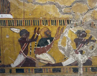 Die unterworfenen Völker, Nubier, Libyer und Asiaten, Malerei aus dem Grab von Amenhotep III. in Theben, ägyptische Zivilisation, Neues Reich, 18. Dynastie