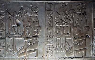 Basrelief, Tempel von Sethos I., Abydos, Ägypten, ägyptische Zivilisation, Neues Reich, Dynastie XIX