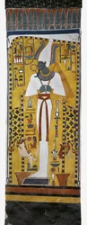 Ägypten, Theben, Luxor, Tal der Königinnen, Grab von Nefertari, Wandmalerei von Osiris in der Grabkammer aus der 19. Dynastie
