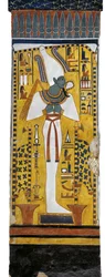 Ägypten, Theben, Luxor, Tal der Königinnen, Grab von Nefertari, Wandmalerei von Osiris in der Grabkammer aus der 19. Dynastie