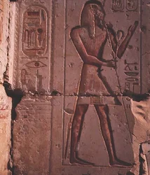 Pharao, Steinrelief aus dem Tempel von Ramses II., ca. 1298 v. Chr.