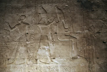 Relief, Tempel von Seti I, Abydos, Ägypten, ägyptische Zivilisation, Neues Reich, Dynastie XIX