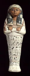 Shabti von Sennedjem, ein Nekropolenarbeiter in Deir el-Medina, Theben, Neues Reich, ca. 1294-1279 v. Chr.
