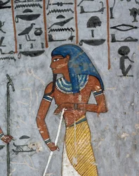 Der Gott Atum, Fresko, Grabkammer, Grab von Ramses I (KV16), Tal der Könige, Theben (Unesco-Welterbeliste)