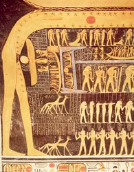 Detail aus dem Buch des Tages von der Decke der Grabkammer des Grabes von Ramses VI. (r.1143-1136 v. Chr.) Neues Reich