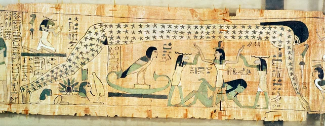 Bestattungspapyrus des Djedkhonsouefankh mit der Darstellung von Geb und Nut, Dritte Zwischenzeit