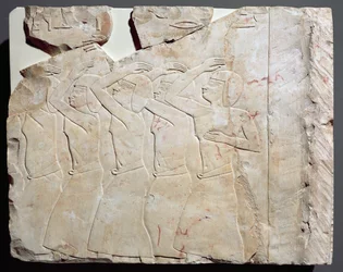 Relief aus dem Grab von Nes-Peka-Shuty, Deir El-Bahri, Theben, Detail (rechts) aus dem zweiten Register, Saite-Periode, ca. 656-610 v. Chr.