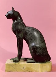 Skulptur einer Katze, Spätzeit (Bronze)