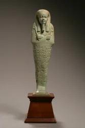 Uschebti-Figur für Neferibre-si-Neith, Spätzeit, Regierungszeit von Amasis, 570-526 v. Chr. (Faience)