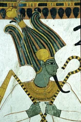Altes Ägypten, Wandmalerei, Osiris, Herr der Unterwelt, Grab des Sennedjem, Theben, Deir el Medina