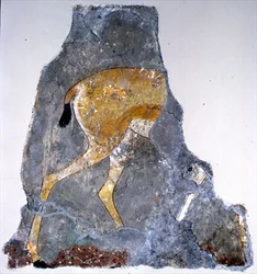 Fragment eines Gemäldes einer Gazelle