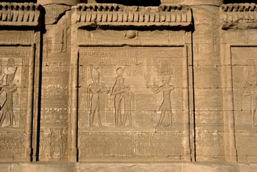 Ägyptische Antike: Römisches Mammisi zur Erinnerung an die Geburt von Ihy, Sohn der Isis. Hathor-Tempel, Denderah, Ägypten