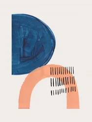 Abstrakte Blau-Orange Formen
