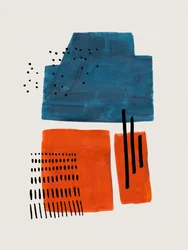 Abstrakte Formen Blau Orange