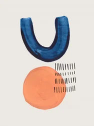 Blauer Bogen Oranger Kreis