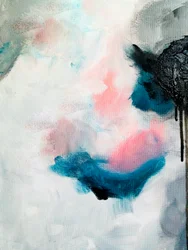 Flüssiges Rosa-Teal Abstrakt