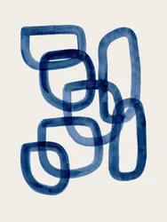 Indigo Fließende Formen