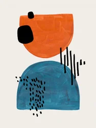 Orange-Blaue Abstrakte Formen