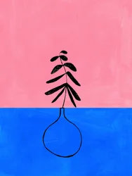 Pink-blaue Botanik