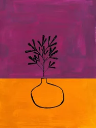 Lila-orange Pflanzenvase