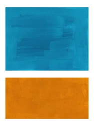 Türkis-orangefarbene Farbblöcke