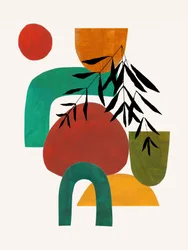 Warme abstrakte botanische Formen