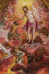 Tragbarer Altar: Zentrales Panel, das eine Allegorie des christlichen Ritters darstellt (Detail)