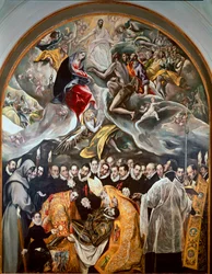 Das Begräbnis des Grafen von Orgaz, unteres Detail des Gemäldes