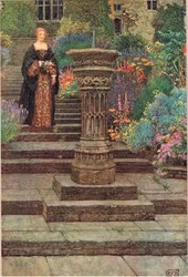 Frau im Garten, Illustration aus 