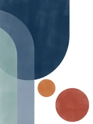 Geometrisch Blau Orange Abstrakt