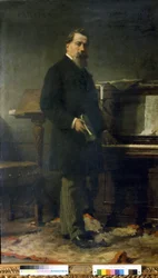 Amilcare Ponchielli (1834 - 1886). Italienischer Komponist. Gemälde von Eleuterio Pagliano.