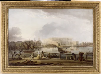 Blick von der Skeppsholm-Brücke auf das Stockholmer Schloss