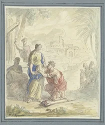 Rebekka und Eliëzer am Brunnen