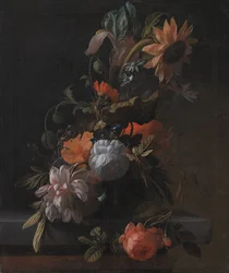 Eine Schale mit Blumen