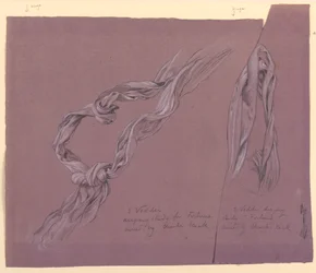 Studien von Draperien für "Fortuna"-Figur, ca. 1877