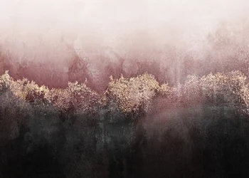 Nebliger Roségoldener Wald
