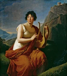 Porträt der Autorin Baronne Anne Louise Germaine de Staël als Corinne am Kap Misenum