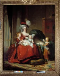 Porträts von Marie Antoinette von Lorraine Habsbourg (1755-1793), Königin von Frankreich, und ihren Kindern